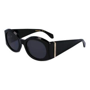 A0335Z New FERRAGAMO Black Square SF2008S 001 Sunglasses Women